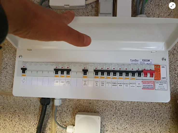 RCBO board, where each module has a built in RCD and test button