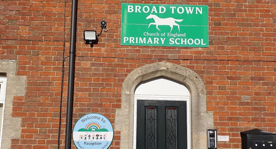 Security light installation at Broad Town School